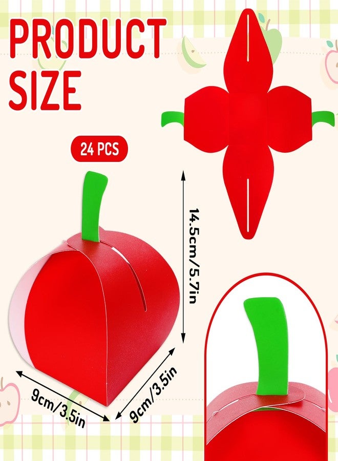 وولاين مجموعة علب هدايا على شكل تفاح أحمر من والين، ٢٤ قطعة، مثالية للعودة إلى المدرسة، وحفلات اليوم الأول من الدراسة، وعلب ورقية على شكل تفاح للحلويات والشوكولاتة والكوكيز، لتزيين الفصول الدراسية للطلاب والمعلمين في المدارس. - Image 2